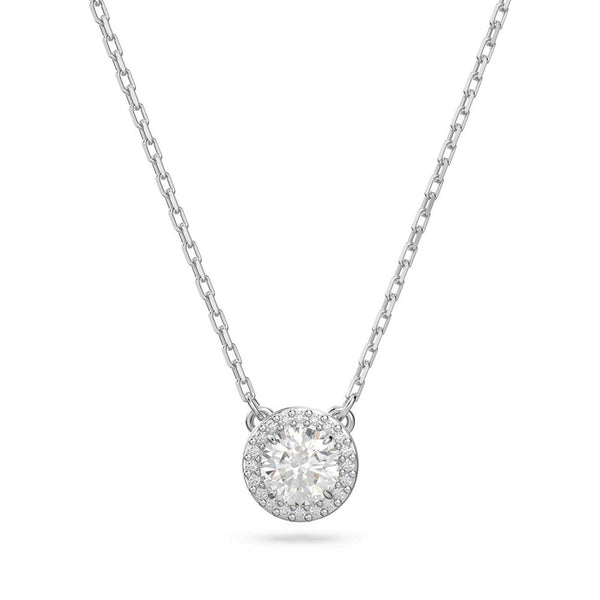 Swarovski Una Angelic Round Cut Stone Set Halo Necklace