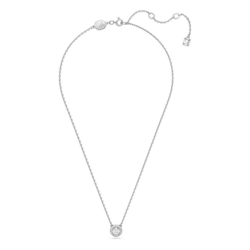 Swarovski Una Angelic Round Cut Stone Set Halo Necklace