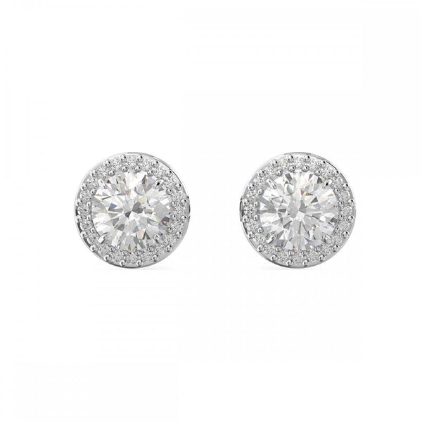 Swarovski Una Angelic Round Cut Stone Set Halo Stud Earrings