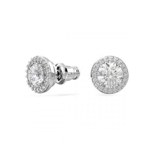 Swarovski Una Angelic Round Cut Stone Set Halo Stud Earrings