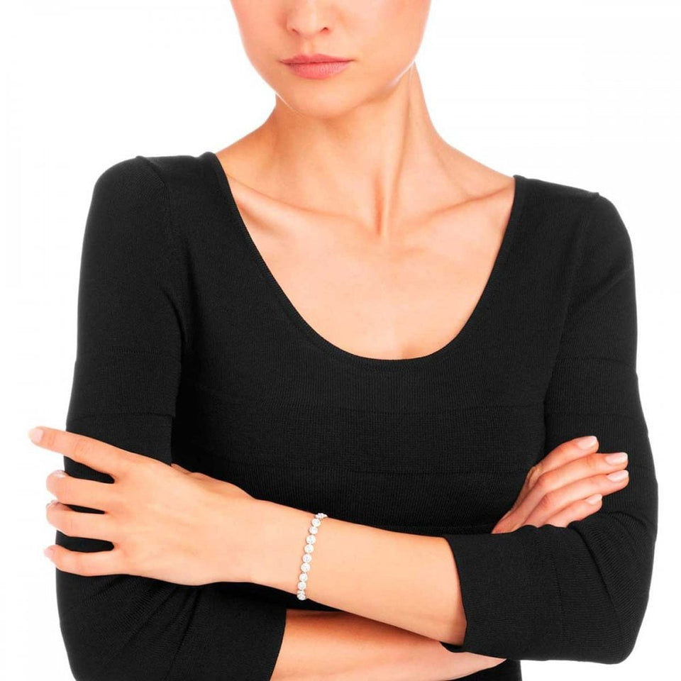 Swarovski Una Angelic Round Cut Stone Set Tennis Bracelet