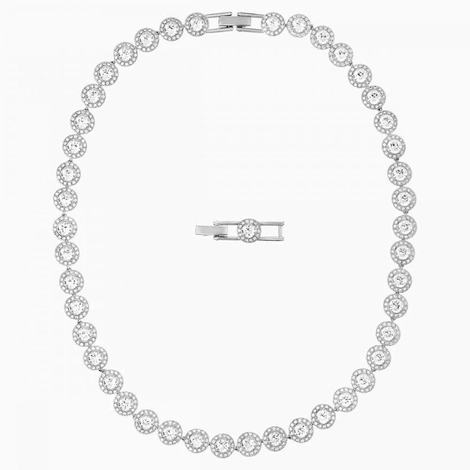 Swarovski Una Angelic Round Cut Stone Set Tennis Necklace