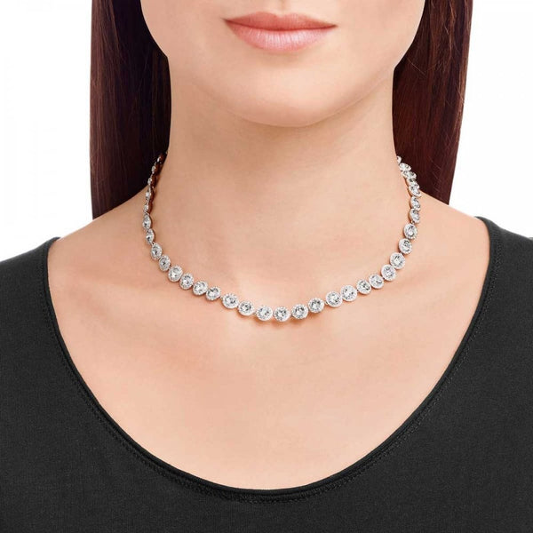 Swarovski Una Angelic Round Cut Stone Set Tennis Necklace