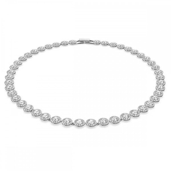 Swarovski Una Angelic Round Cut Stone Set Tennis Necklace