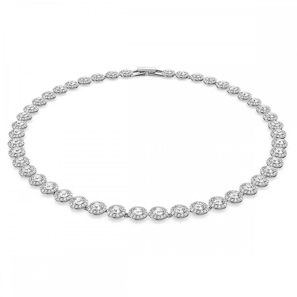 Swarovski Una Angelic Round Cut Stone Set Tennis Necklace