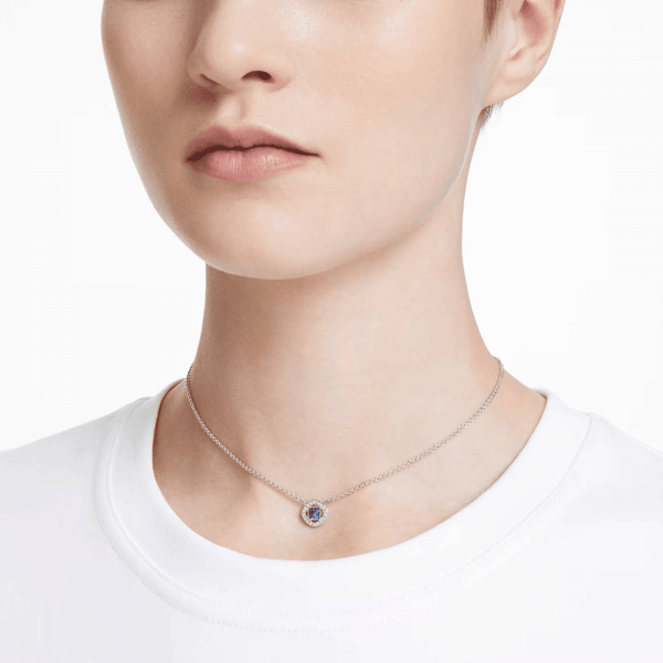 Swarovski Una Angelic Square Cut Blue Stone Set Necklace