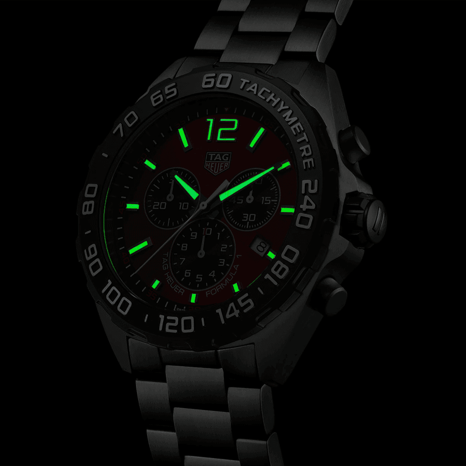 TAG Heuer FORMULA 1 43mm Quartz Chronograph Red Dial Watch