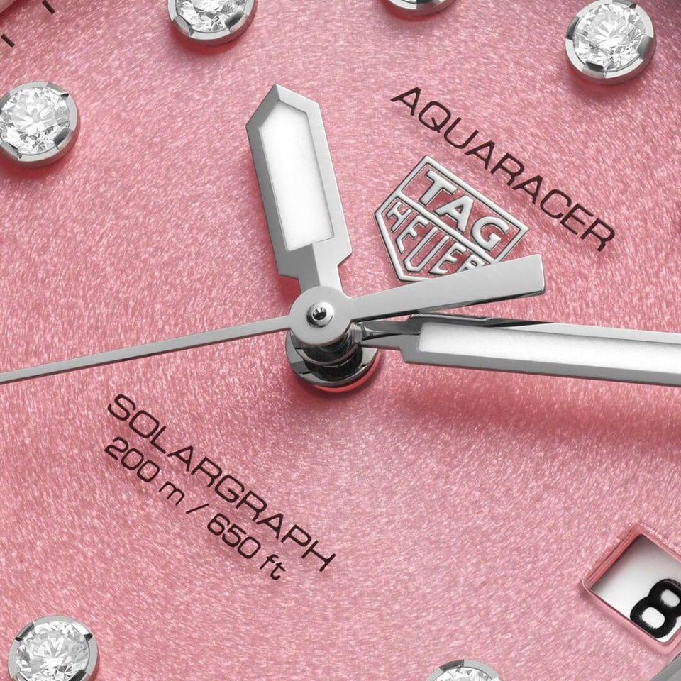 TAG Heuer Ladies Aquaracer Professional 200 Solargraph Pink 34mm Watch
