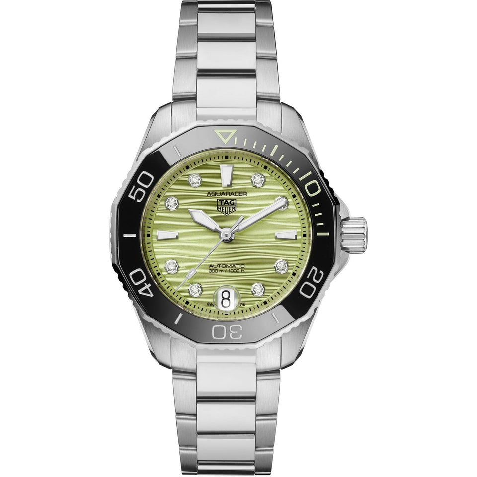 TAG Heuer Ladies Aquaracer Professional 300 Date Green Dial Watch