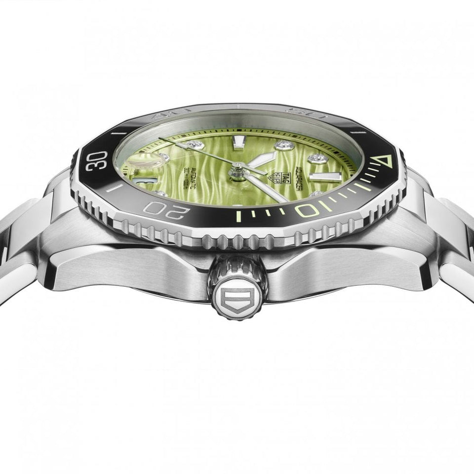 TAG Heuer Ladies Aquaracer Professional 300 Date Green Dial Watch