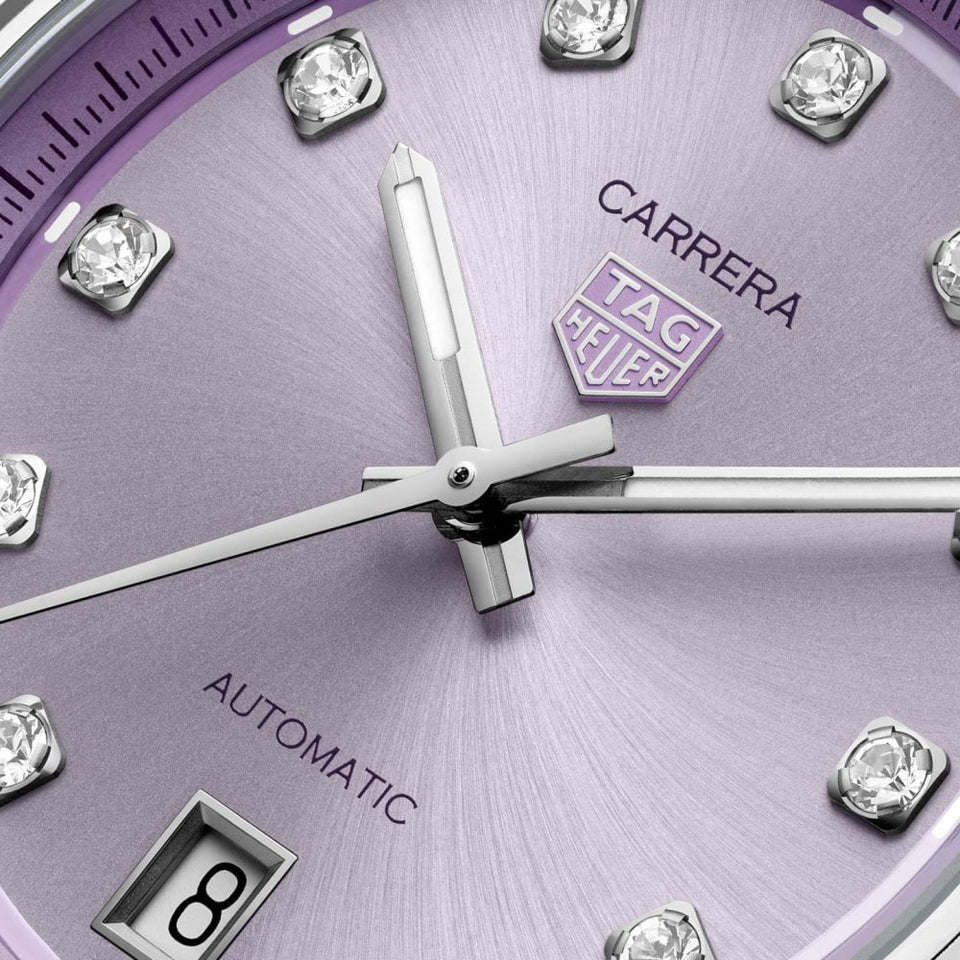 TAG Heuer Ladies Carrera Automatic 36mm Lilac Dial Watch