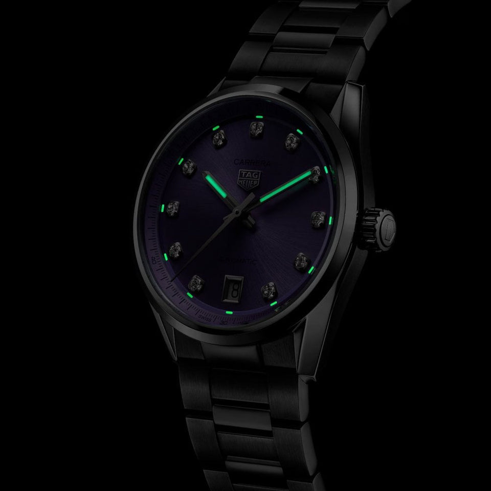 TAG Heuer Ladies Carrera Automatic 36mm Lilac Dial Watch