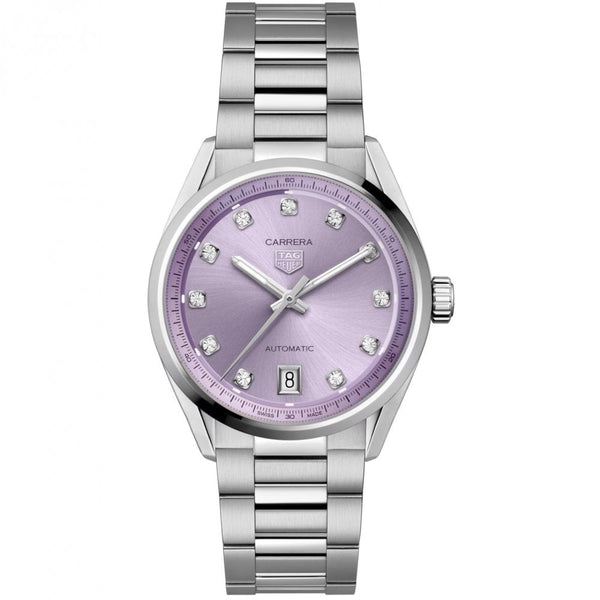 TAG Heuer Ladies Carrera Automatic 36mm Lilac Dial Watch