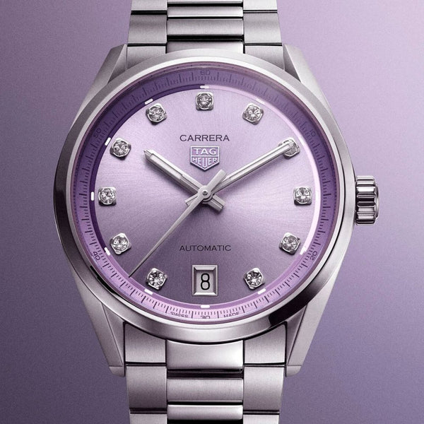 TAG Heuer Ladies Carrera Automatic 36mm Lilac Dial Watch