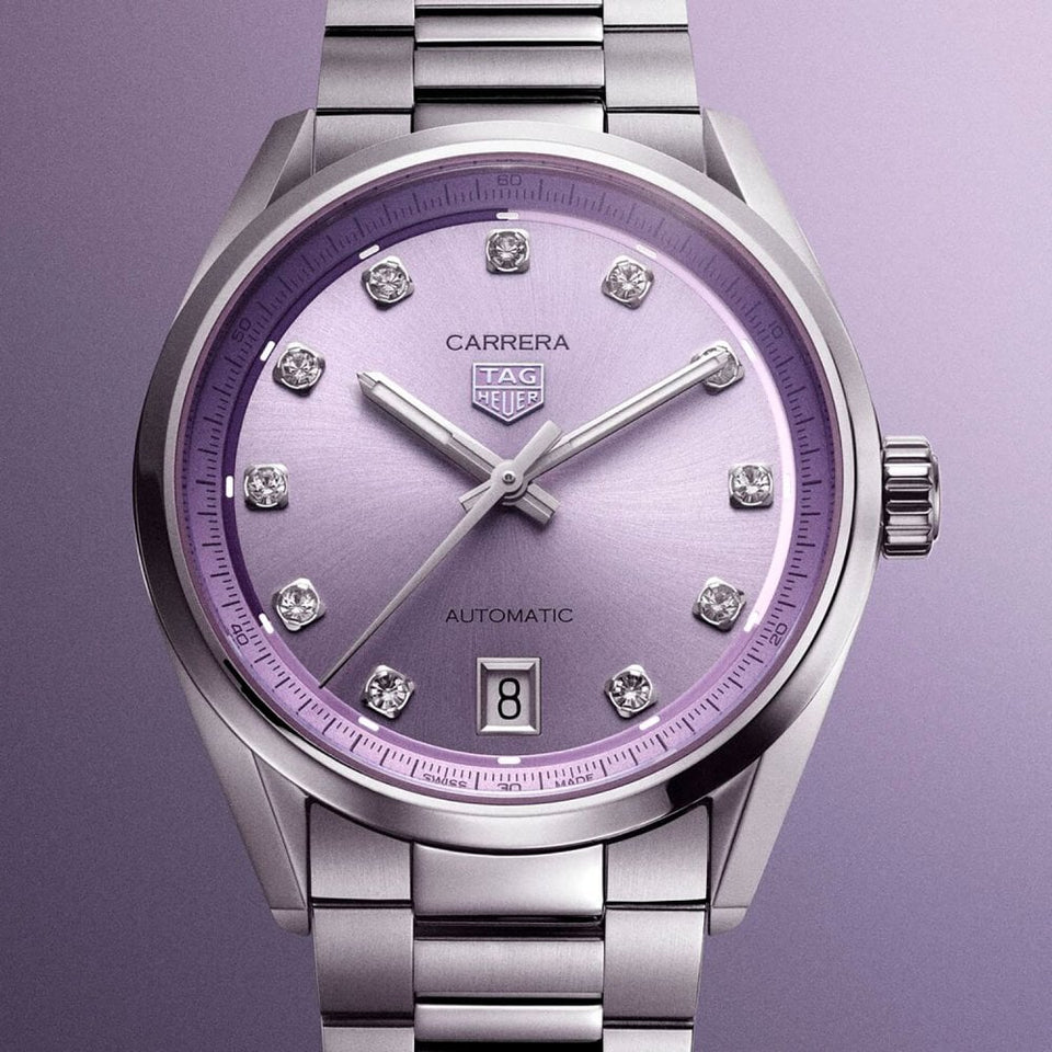TAG Heuer Ladies Carrera Automatic 36mm Lilac Dial Watch