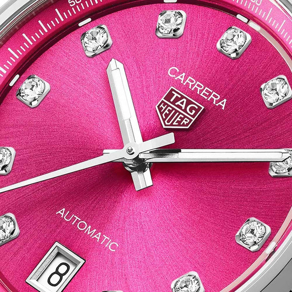 TAG Heuer Ladies Carrera Pink Diamond Dot 36mm Automatic Watch