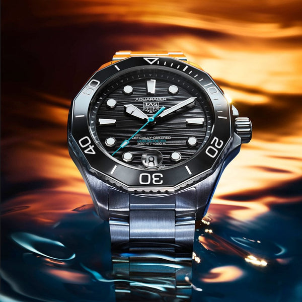 TAG Heuer Men's Aquaracer Professional 300 Black Dial Divers Bracelet Watch