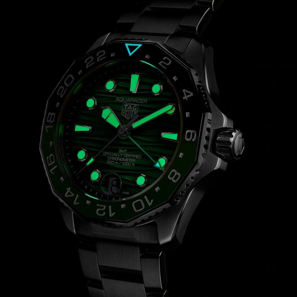 TAG Heuer Men's Aquaracer Professional 300 Green GMT Watch