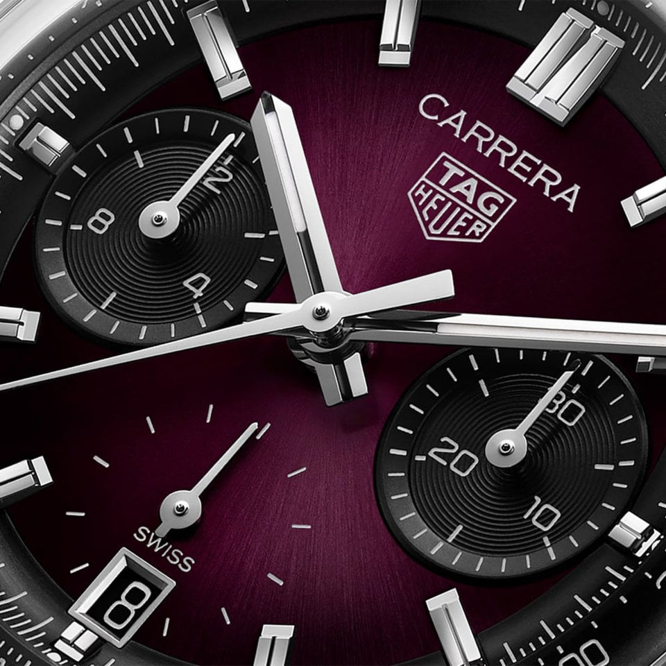 TAG Heuer Men's Carrera 39mm Purple Automatic Chronograph Watch