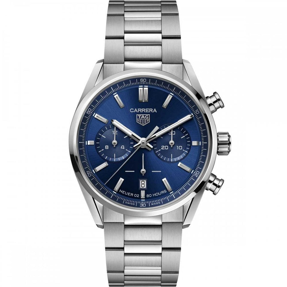 TAG Heuer Men's Carrera Chronograph Heuer 02 Blue Dial Watch