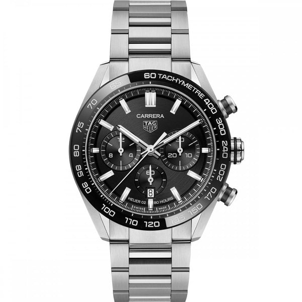TAG Heuer Men's Carrera Heuer-02 44mm Chronograph Watch | Black