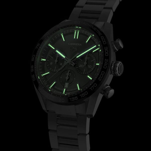 TAG Heuer Men's Carrera Heuer-02 44mm Chronograph Watch | Black