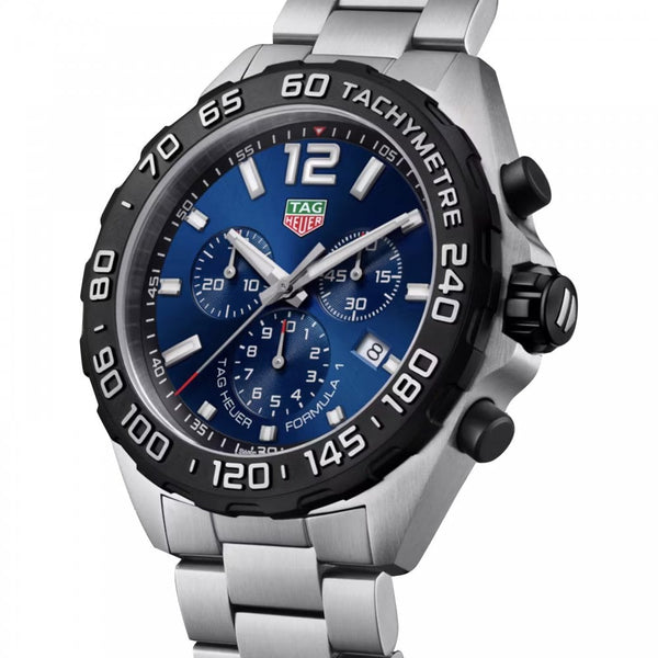 TAG Heuer Men's Formula 1 Quartz Chronograph 43mm Blue Dial Bracelet Watch