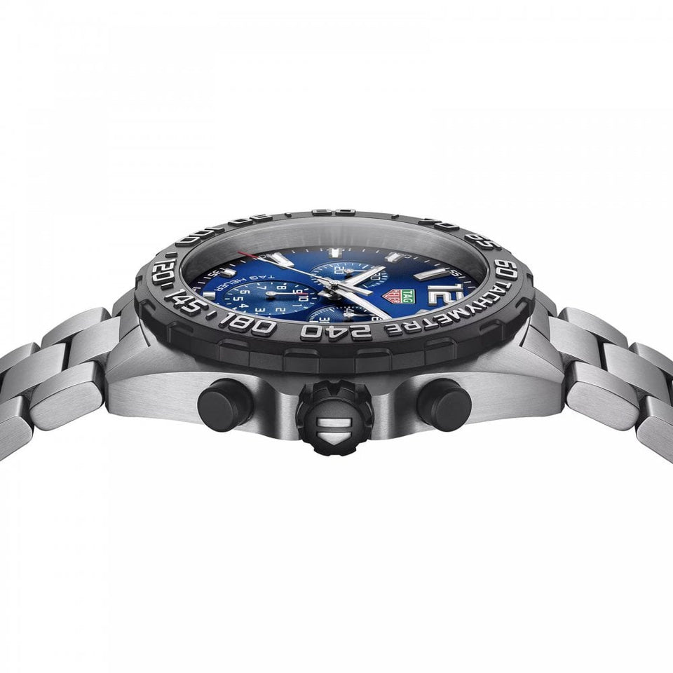 TAG Heuer Men's Formula 1 Quartz Chronograph 43mm Blue Dial Bracelet Watch