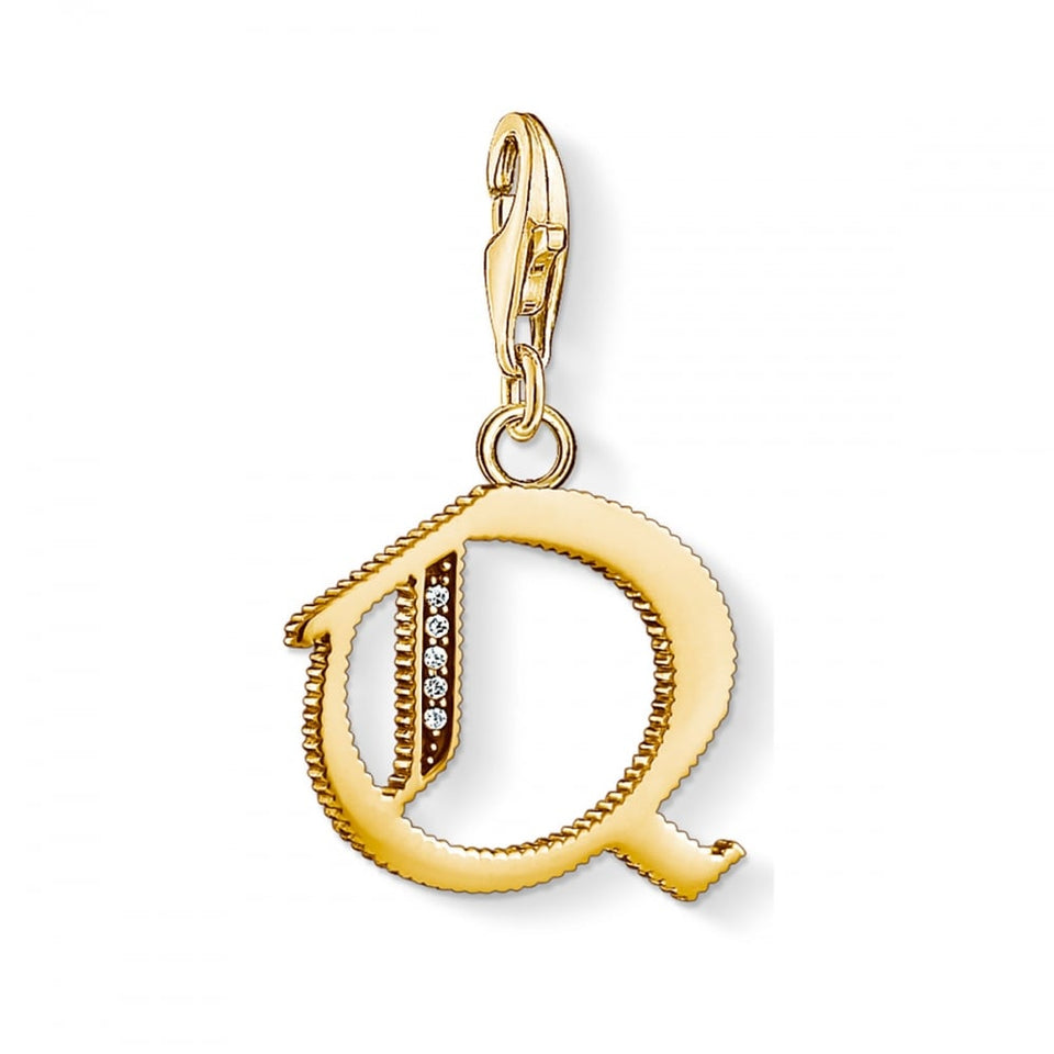 Thomas Sabo Gold Plated Initial 'Q' Charm