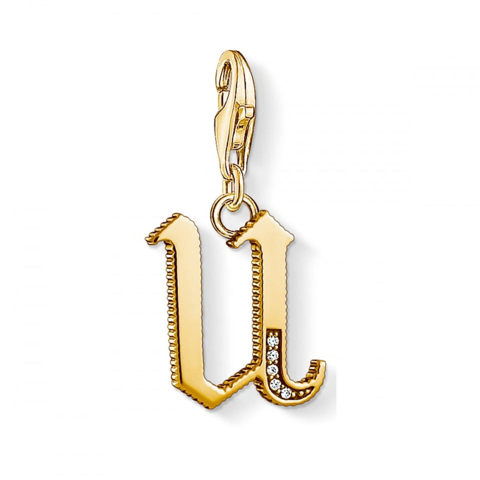 Thomas Sabo Gold Plated Initial 'U' Charm