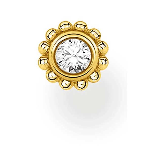 Thomas Sabo Gold Plated Stone Set Single Flower Earring