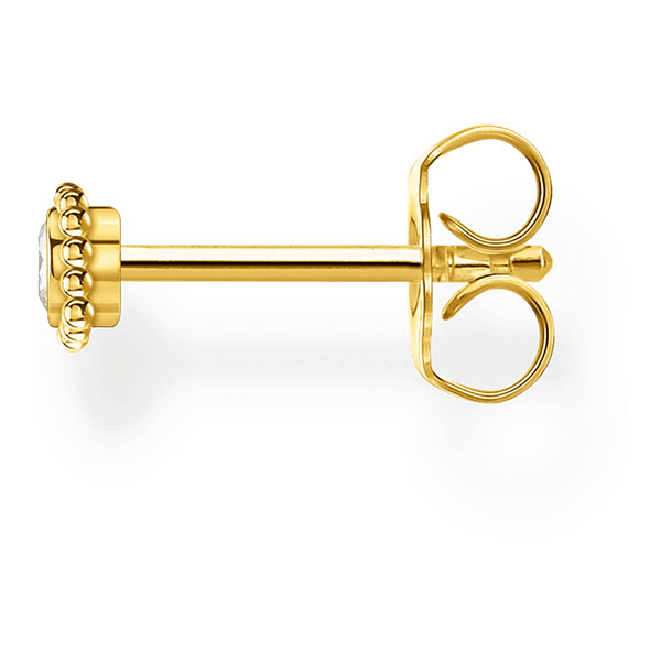 Thomas Sabo Gold Plated Stone Set Single Flower Earring