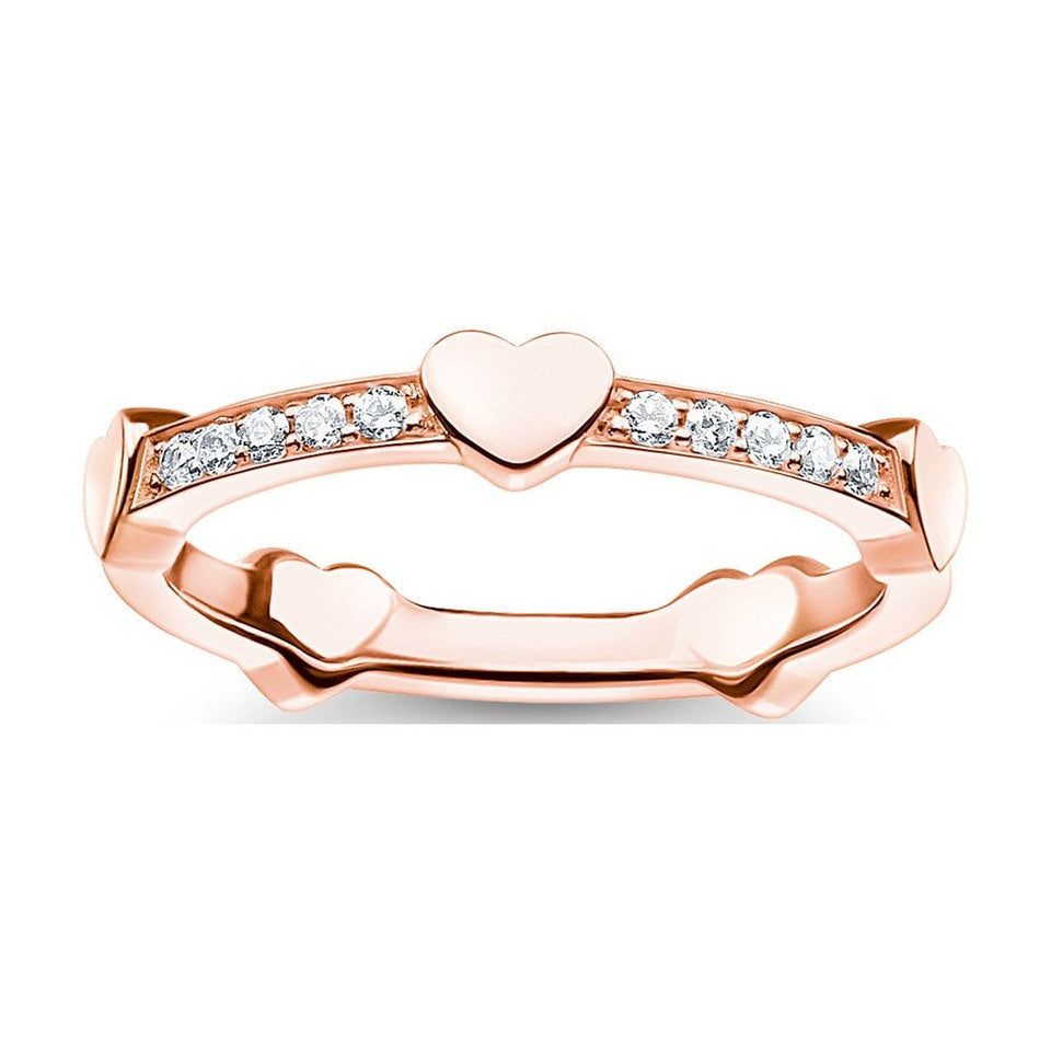 Thomas Sabo Ladies Rose Gold Plated PAVÉ With Hearts
