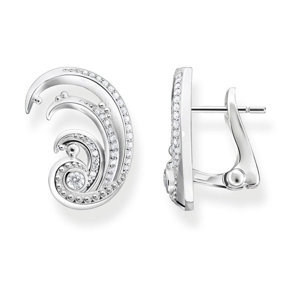 Thomas Sabo Silver Wave Ear Clip With White Stones