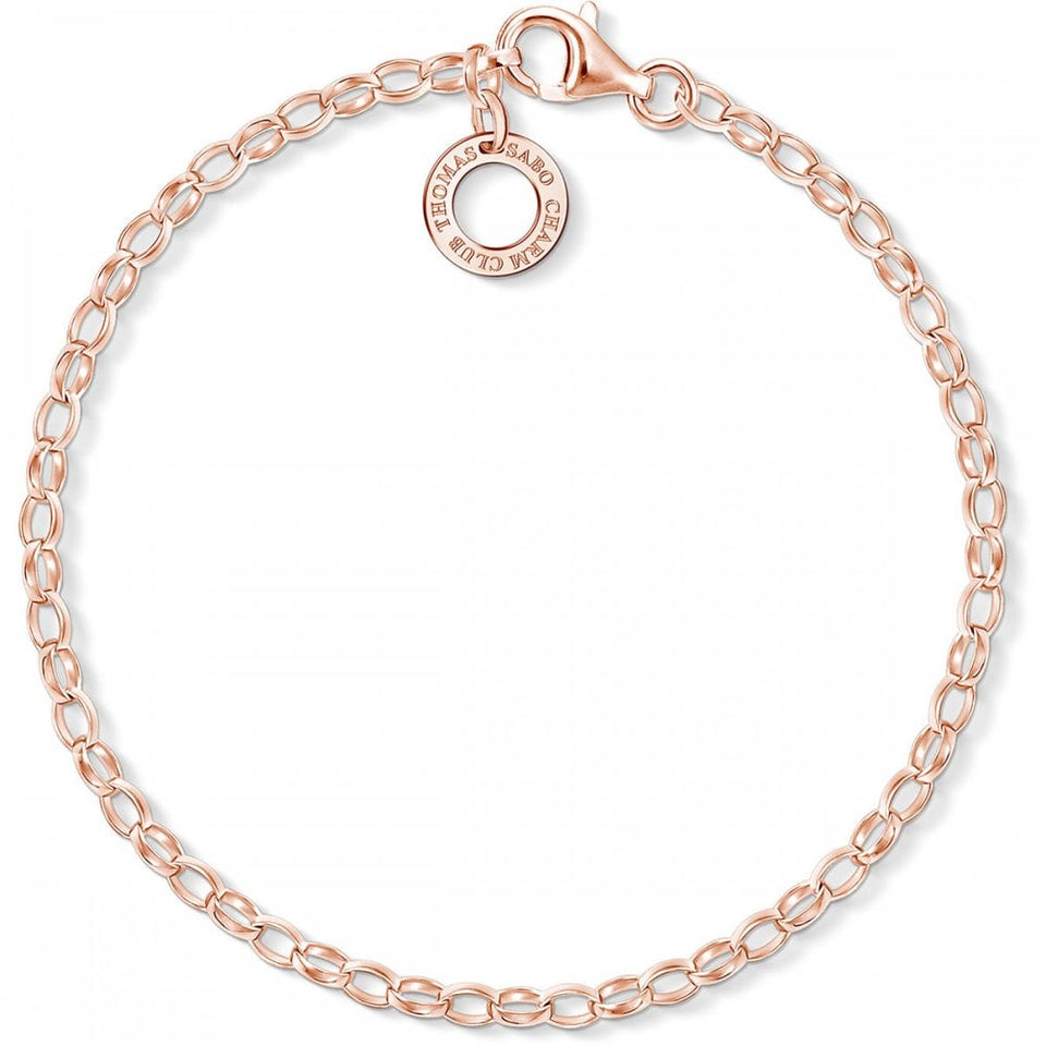 Thomas Sabo Skinny Rose Gold Plated Charm Bracelet