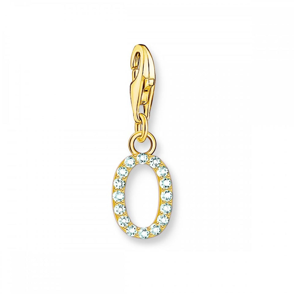 Thomas Sabo Stone Set Gold Toned Letter 'O' Charm
