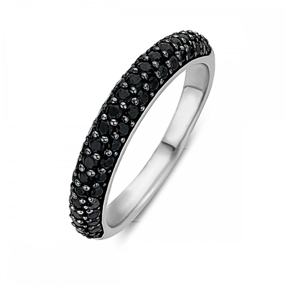 Ti Sento Ladies Black Midnight Stone Set Set Ring