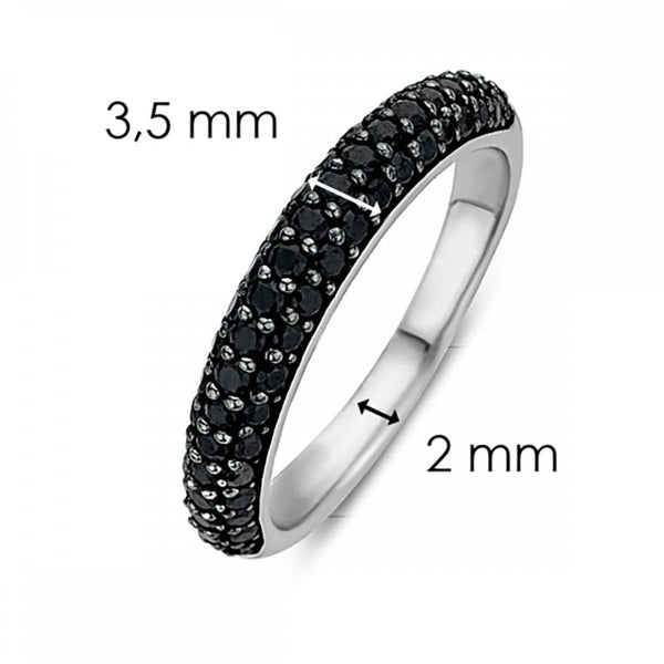 Ti Sento Ladies Black Midnight Stone Set Set Ring