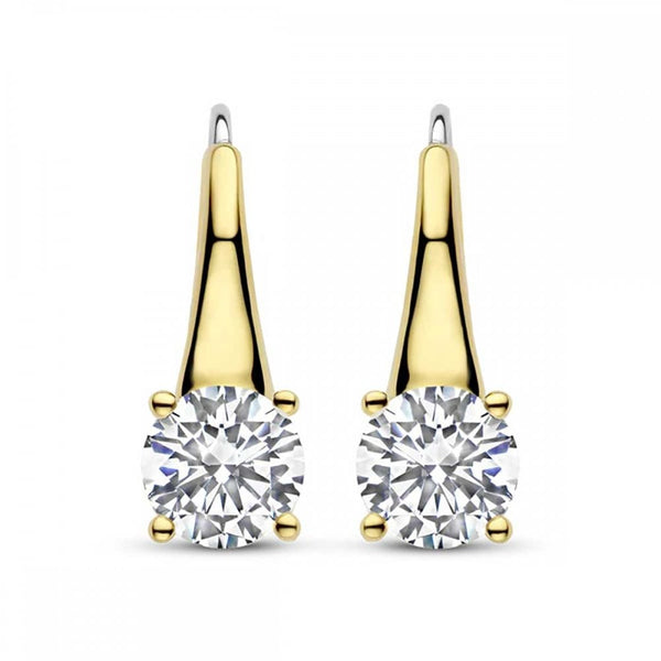 Ti Sento Ladies Gold Plated Claw Style Stone Set Earrings