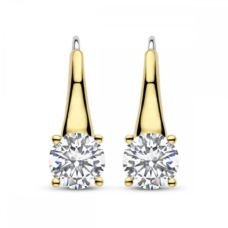 Ti Sento Ladies Gold Plated Claw Style Stone Set Earrings