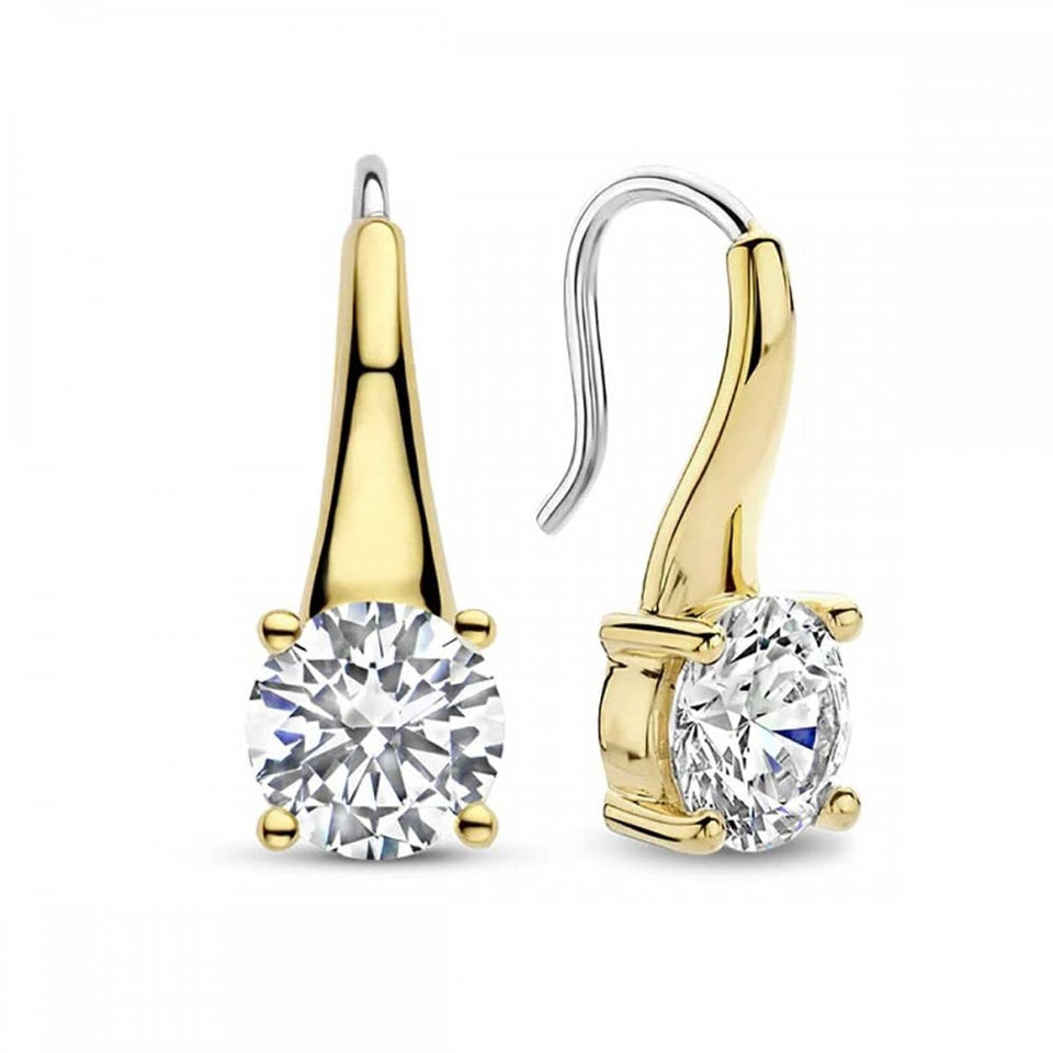 Ti Sento Ladies Gold Plated Claw Style Stone Set Earrings