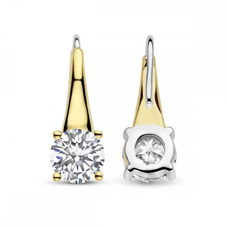 Ti Sento Ladies Gold Plated Claw Style Stone Set Earrings