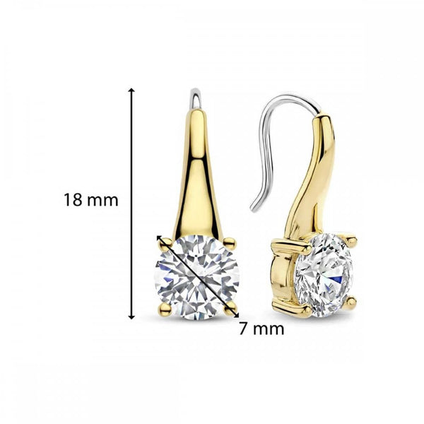 Ti Sento Ladies Gold Plated Claw Style Stone Set Earrings