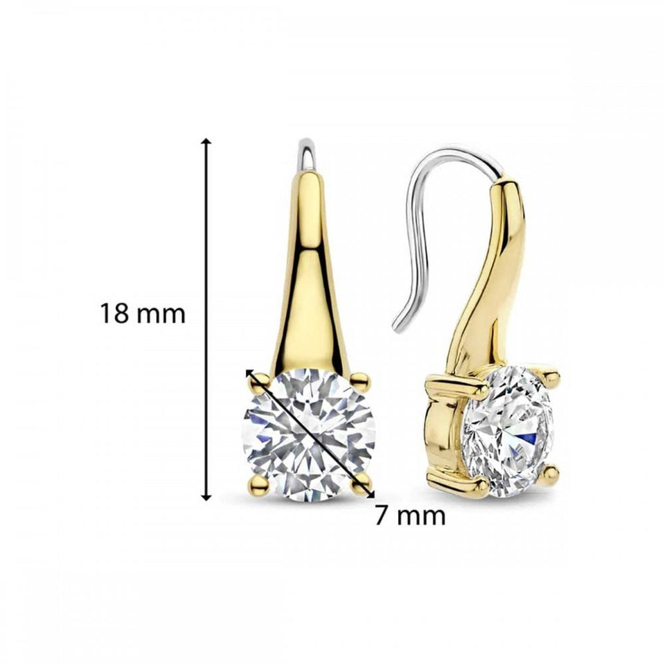 Ti Sento Ladies Gold Plated Claw Style Stone Set Earrings