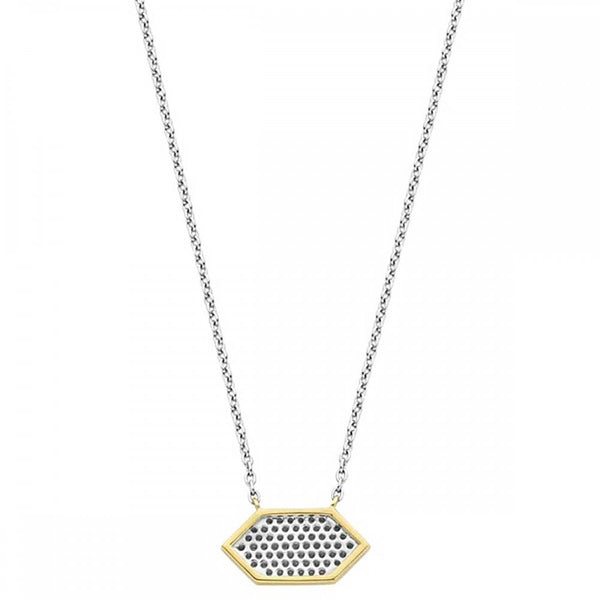 Ti Sento Ladies Gold Plated Hexagon Shaped Stone Set Necklace