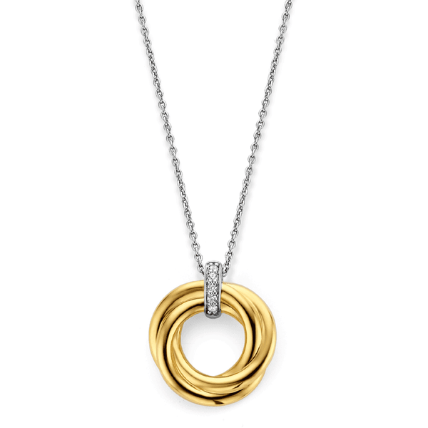 Ti Sento Ladies Gold Plated Interlocking Circles Necklace