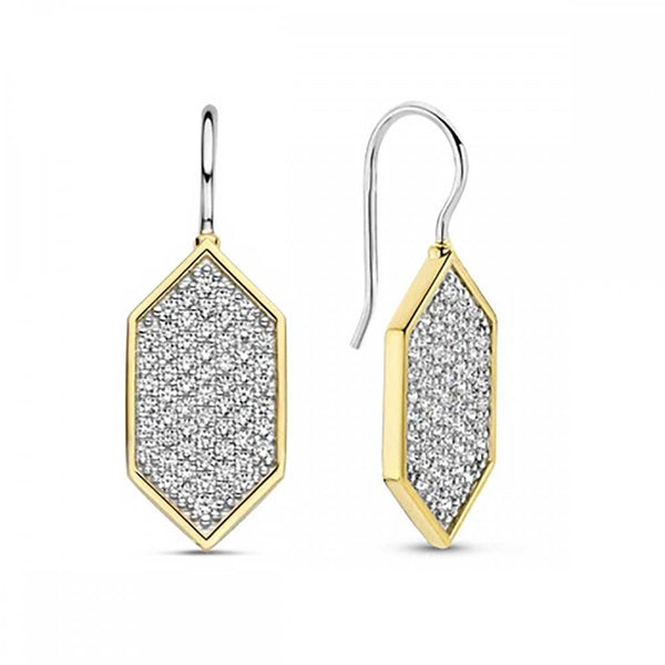 Ti Sento Ladies Gold Plated Stone Set Drop Earrings