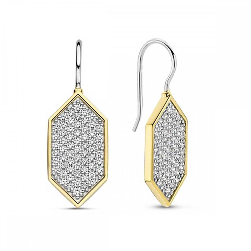 Ti Sento Ladies Gold Plated Stone Set Drop Earrings