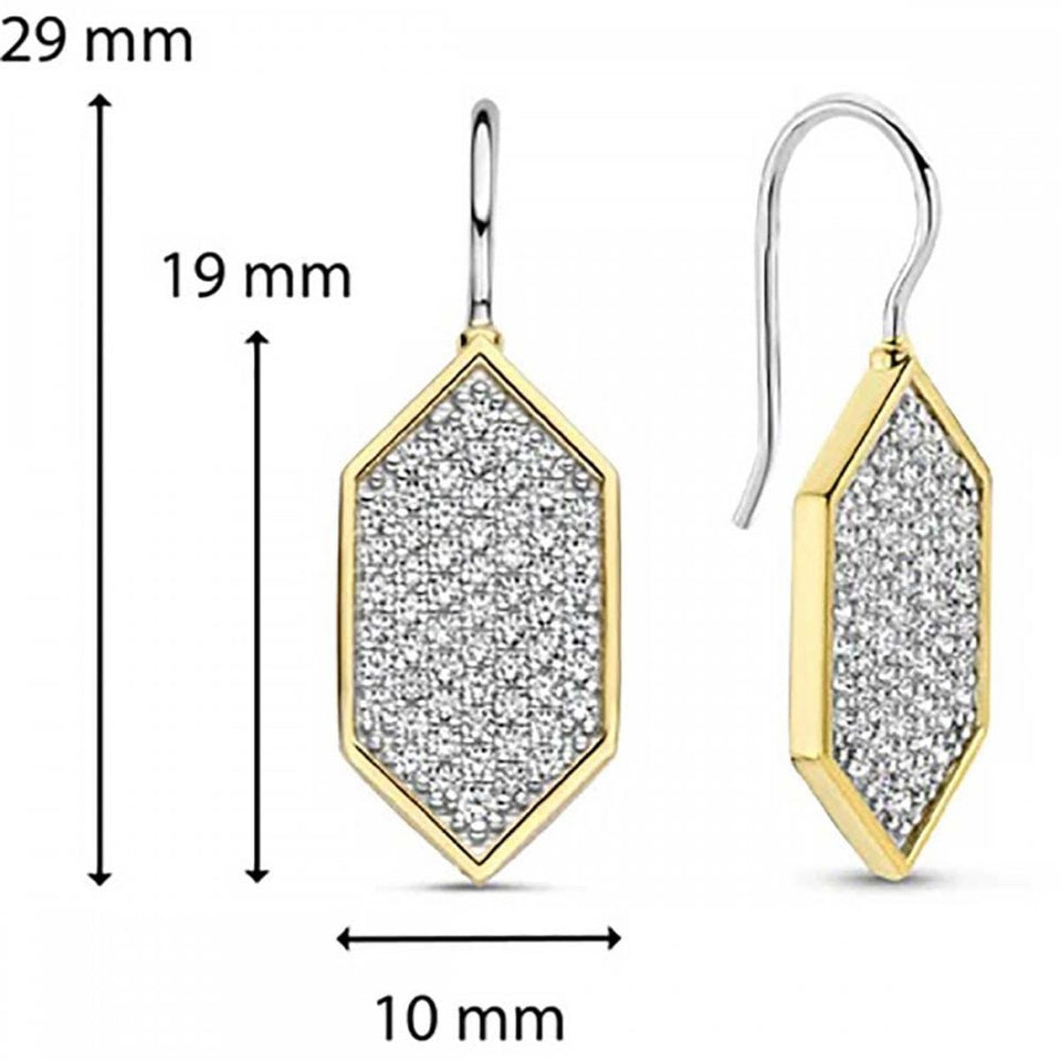 Ti Sento Ladies Gold Plated Stone Set Drop Earrings