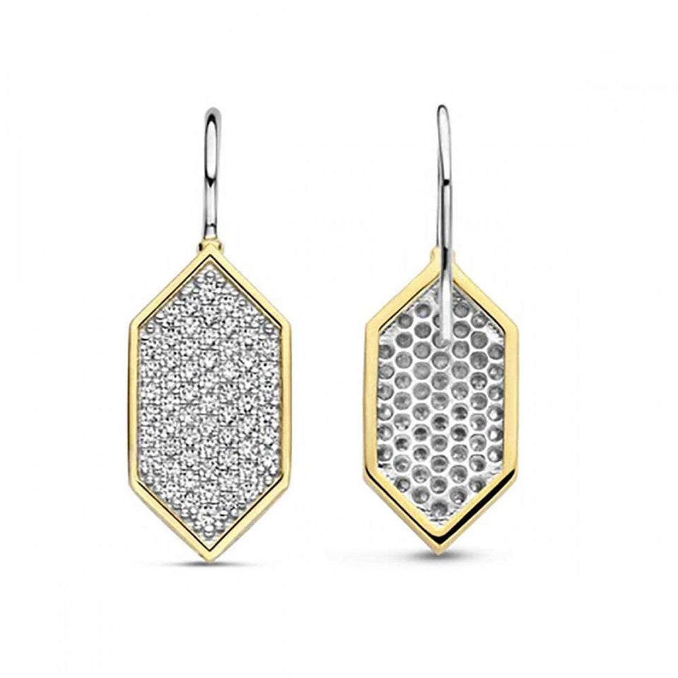 Ti Sento Ladies Gold Plated Stone Set Drop Earrings